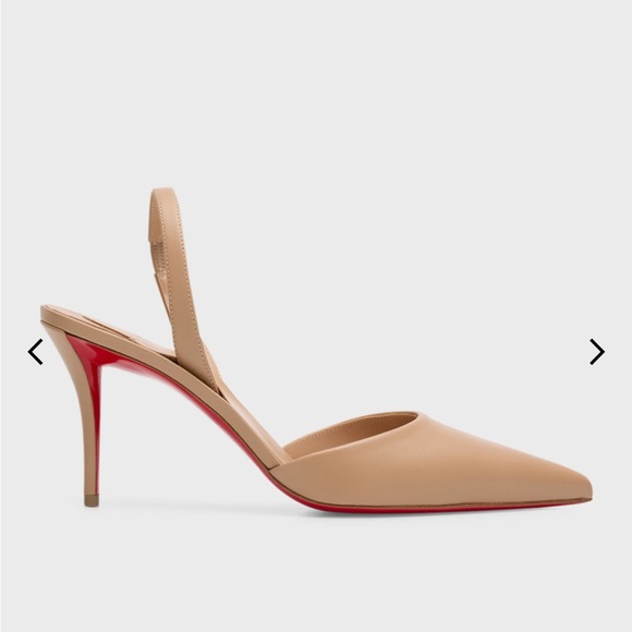 Christian Louboutin Tan Cream Slingback Heels